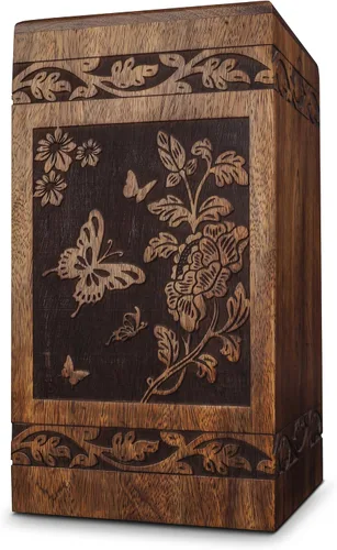 Vista 16 de ZIYA Urnas de recuerdo de mariposa para cenizas humanas, hombres o mujeres, hechas a mano, pequeña urna de cremación conmemorativa para cenizas
