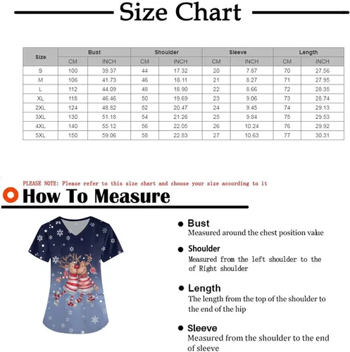 Vista 3 de Short Sleeve T Shirt Ladie's Plus Size Christmas Beautiful Work Cool Smocked Loose Fitting T Shirt Lady