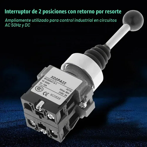 Vista 6 de 2NO Joystick Switch AC 380V DC 220V Momentary Spring Retorno para Control Industrial y Operaciones de Máquina