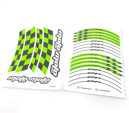 Vista 2 de MC MOTOPARTS Calcomanías de vinilo brillante para llantas de 17 pulgadas, compatibles con ZX-10R ZX-10RR ZX-6R ZX-6RR 636 Z900 Z1000 Z650 Ninja 400