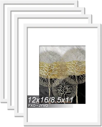 Vista 84 de Fxojyvo Marco de Fotos de 4x6, Muestra Foto de 3.5x5 con Paspartú o 4 x 6 Sin Paspartú, Liviano y de Alta Transparencia Marco de 4 por 6 para Pared