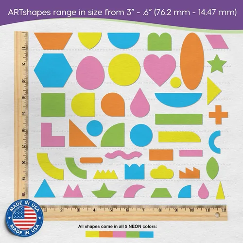 Vista 3 de ARTshapes - Paquete de 840 formas de papel creativas con guía de más de 70 ideas, cartulina hecha en Estados Unidos, suministros de manualidades DIY