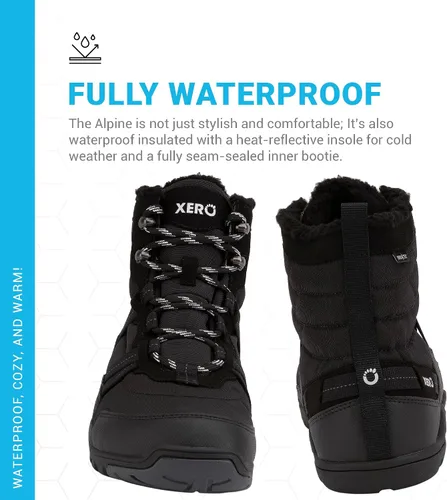 Vista 6 de Xero Shoes Alpine - Botas de nieve para hombre, aisladas, para exteriores, impermeables, para invierno