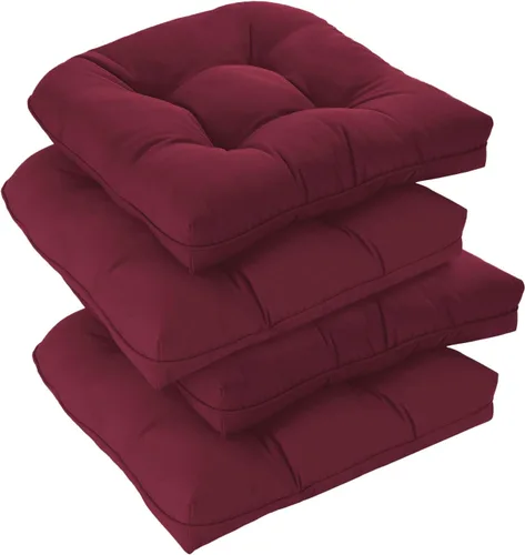 Vista 11 de downluxe Juego de 2 cojines para sillas de exterior para muebles de patio, cojines impermeables acolchados rellenos para muebles de patio, cojín