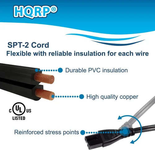 Vista 5 de HQRP Cable de alimentación de CA compatible con VIZIO E-Series E420D-A0 E420DA0 E420i-A1 E420iA1 E420i-B0 E420iB0 E480-B2 E480B2 E480i-B2 E480iB2