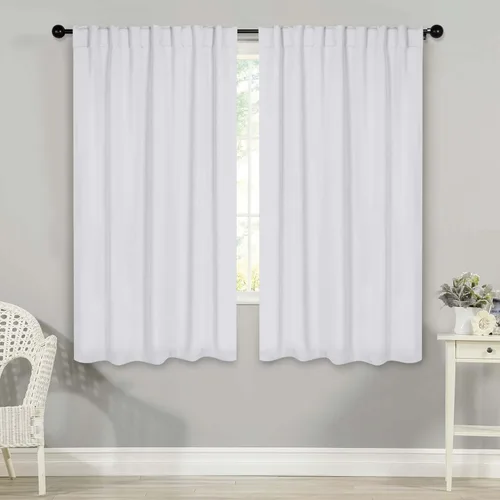 Vista 38 de BLUENILEMILLS Paneles de cortinas opacas para oscurecer la habitación con bolsillo para barra/pestañas traseras, cortinas perfectas para ventanas