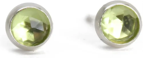 Vista 11 de Aretes de tuerca con piedras preciosas para mujeres y niñas, bisel redondo de 0.157 in de plata esterlina 925