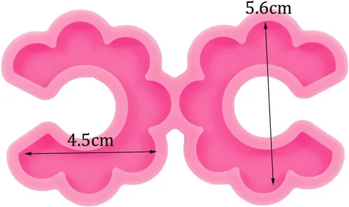 Vista 2 de Angel Wings Moldes de silicona para aretes de flores brillantes, molde de resina epoxi para aretes, aretes de oreja, llaveros, colgantes