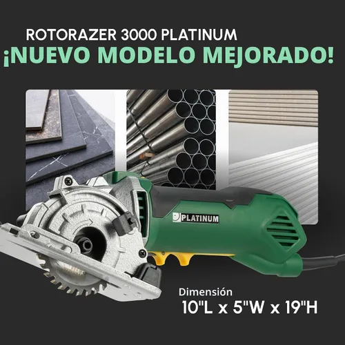 Vista 4 de ROTORAZER SAW Juego de sierras circulares compactas platino – Nuevo modelo para 2026! Extra potente – cortes más profundos. Corte paneles de yeso