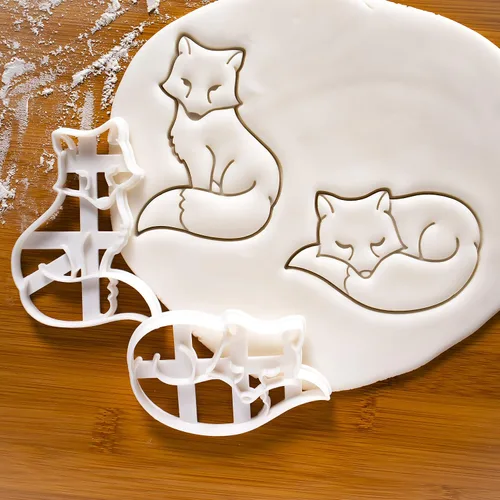 Vista 2 de Juego de 2 cortadores de galletas Fox (diseños: Fox Sleeeping and Sitting), 2 piezas - Bakerlogy