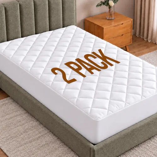 Vista 31 de Utopia Bedding Protector de colchón acolchado (individual) – Protector de colchón elástico ajustable – La funda de colchón se estira hasta 16 Blanco