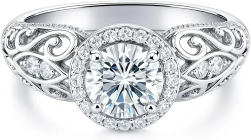 Vista 2 de BERRICLE Sterling Silver CZ Solitaire Wedding Engagement Promise Rings for Her, Round Cubic Zirconia Ring for Women