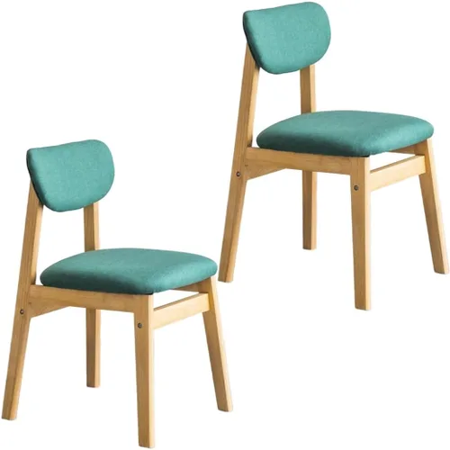 Vista 14 de YVYKFZD Dining Chairs Set, Solid Wood Kitchen Chairs, Upholstered Dining Room Chair with Curved Backrest, Living Room Chair with Removable Fabric
