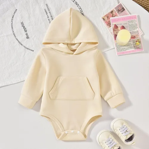 Vista 2 de Aalizzwell Conjunto de sudadera con capucha de invierno para bebé infantil Albaricoque