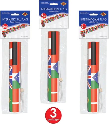 Vista 6 de Beistle Camino de mesa con bandera, talla única, multicolor