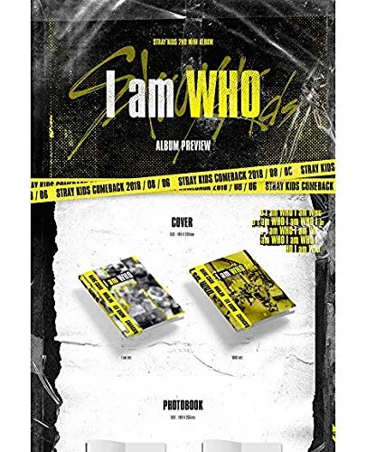 Vista 2 de STRAY KIDS [I AM WHO] 2nd Mini Album 2 Ver Set+POSTER+PhotoBook+QR PhotoCard+Lyrics Poster+Tracking Number SEALED