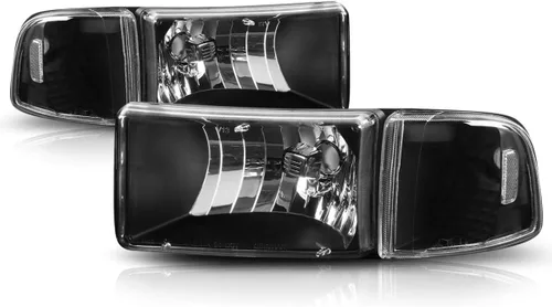 Vista 6 de PM PERFORMOTOR Faros delanteros LED DRL negros con par de luces LED de circulación diurna de repuesto compatibles con Ram 1500/94-02 Ram 2500 3500