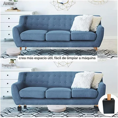 Vista 5 de Elevadores de madera para cama, elevadores para muebles, altura de 4.5 Negro 4.5 pulgadas