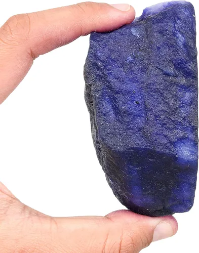 Vista 4 de REAL-GEMS Zafiro azul crudo natural áspero cristal curativo de 1600 quilates zafiro azul piedra preciosa suelta Gema zafiro azul