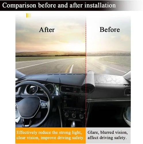 Vista 6 de Rifoda para Toyota Corolla Alfombrilla para Salpicadero Compatible con Corolla 2022 2021 2020 2019 Material de Cuero con Costuras Negras