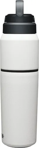 Vista 3 de CamelBak MultiBev - Botella de agua con aislamiento de acero inoxidable y taza de viaje Blanco