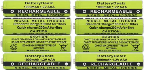 Vista 5 de Baterías recargables NiMH AAA de 1.2 V compatibles con teléfonos inalámbricos Panasonic (paquete de 2)