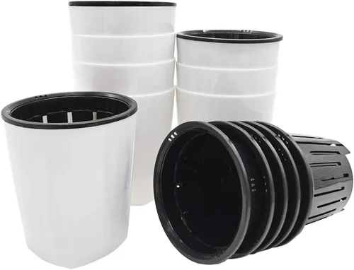 Vista 6 de OJYUDD - Juego de 8 maceteros de 4 pulgadas con autorriego de plástico con maceta interior, maceta de flores blanca, moderna y decorativa para todas