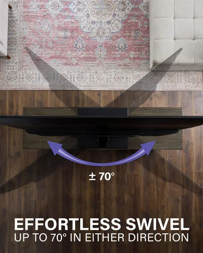Vista 2 de SANUS Soporte universal para TV - Soporte de repuesto grande con base giratoria para pantallas de hasta 86" - Gira 70 grados y ajusta la altura