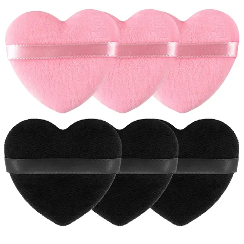 Vista 14 de 12 piezas de polvo en forma de corazón, soplo cosmético para cara, lavable, reutilizable, suave, esponja en polvo, esponja de maquillaje