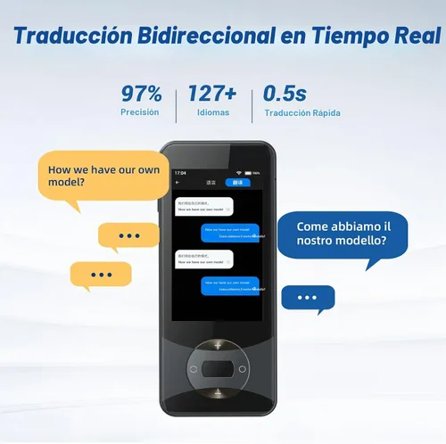 Vista 2 de Anfier Dispositivo de traductor de idiomas 144 idiomas AI traductor de voz W10 con pantalla táctil de 3.0 pulgadas, traducción de imágenes