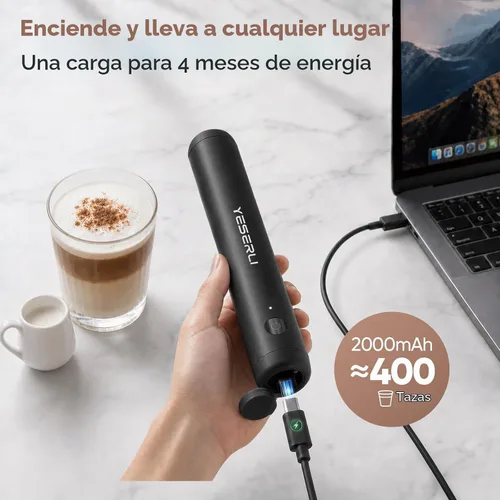 Vista 6 de Espumador de leche recargable Batería de mano 2000mAh