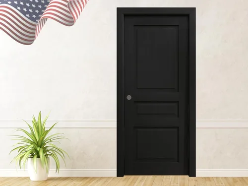Vista 13 de Puerta corredera de bolsillo de 18 x 84 pulgadas Ego 5012 pintado roble blanco Kit de herrajes para rieles Puerta interior de madera maciza