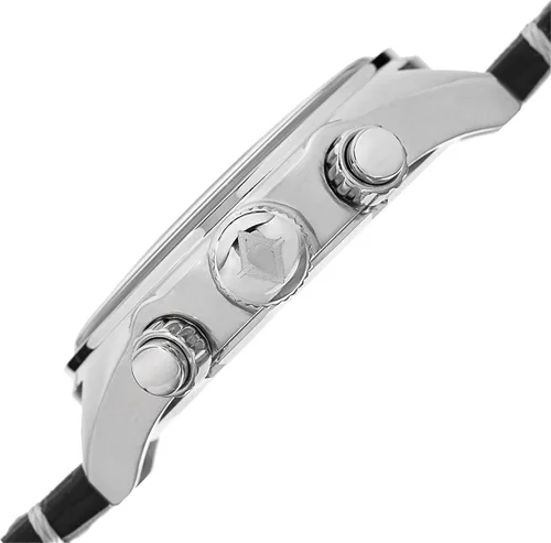 Vista 3 de Akribos XXIV - Reloj de pulsera para hombre, diseño de cronógrafo con números inspirados en la ventana de fecha y la plantilla de piel de becerro
