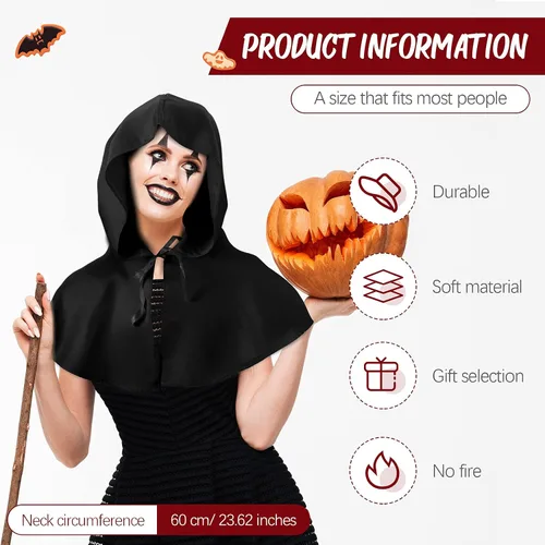 Vista 2 de Boyiee Disfraz medieval de Halloween con capucha para disfraz de médico de plaga, accesorio de cosplay pagano
