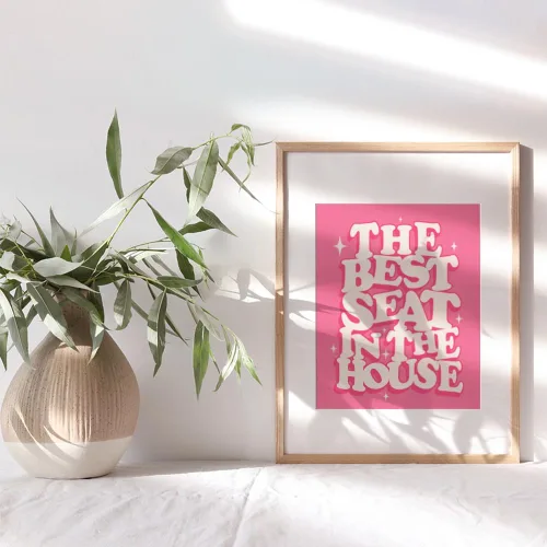 Vista 9 de Decoración de baño rosa – Arte de pared para baño, fotos de baño, decoración de pared de baño, letrero retro divertido para baño – pequeño letrero
