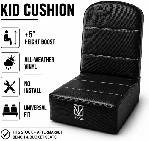 Vista 2 de UTVMA Cojín para niños, asiento UTV para niños, cojín de 5 pulgadas para asientos UTV de stock y posventa