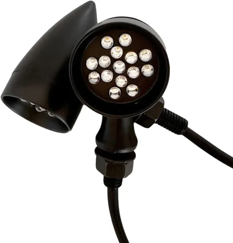 Vista 7 de FATECIM 2 unids motocicleta LED intermitente indicador ámbar luz mini bala aluminio moto indicadores intermitentes 12V universal (negro)