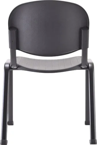 Vista 5 de Lorell Silla apilable negra con respaldo bajo (paquete de 4)