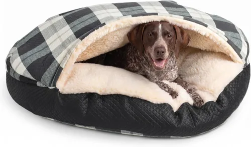 Vista 29 de Snoozer Cama de lujo de microsuede acogedora estilo cueva para mascotas, pequeña, antracita For small sized pets, Removable washable cover