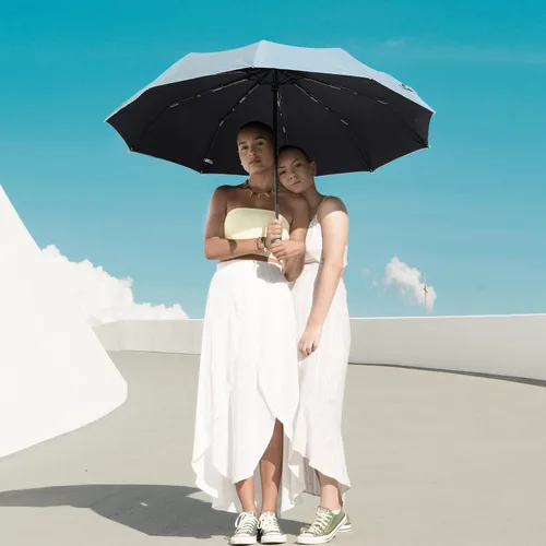 Vista 3 de veduta Travel Umbrella for Rain 10 Ribs Large Size Protection Sun-Folding Portable UV Umbrella Windproof Sturdy Umbrellas Compact Easy Auto