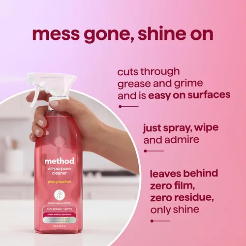 Vista 7 de Method Limpiador multiusos, pomelo rosa, perfecto para la mayoría de mostradores, azulejos, piedras y más, botella de spray de 28 onzas