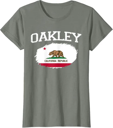 Vista 13 de OAKLEY CA CALIFORNIA Flag Vintage USA Sports Hombre Mujer Camiseta, Negro