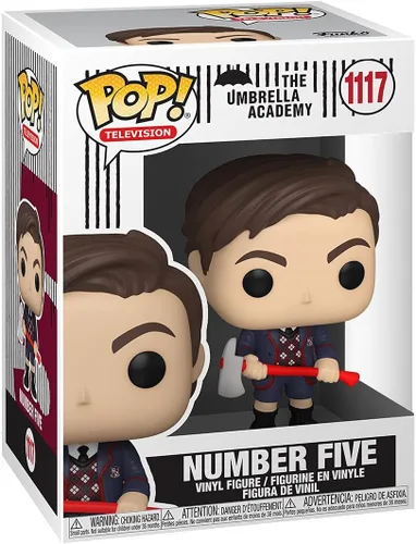 Vista 3 de Umbrella Academy Series 2 - Número 5 con hacha Funko Pop! Figura de vinilo (incluye funda protectora compatible con POP Box)