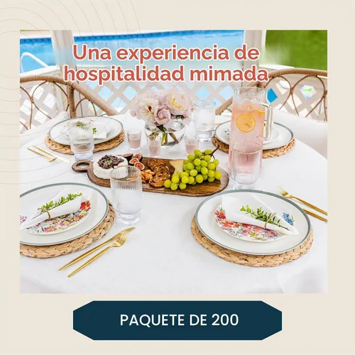 Vista 4 de 200 servilletas de papel desechables para postres y bebidas, hechas en Estados Unidos, suaves y absorbentes, para bares, restaurantes, cafeterías