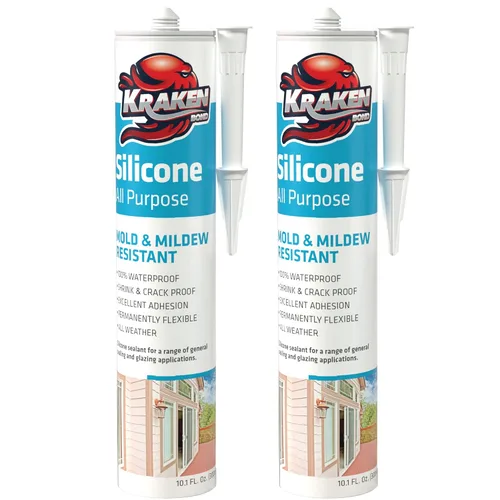 Vista 39 de Kraken Bond Sellador de silicona negro resistente al agua Cartucho de 100 a 10 onzas líquidas, RTV silicona para calafatear cocina y baño, todo uso