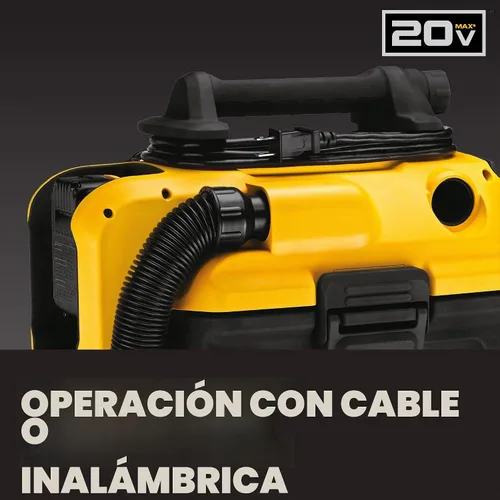 Vista 6 de DeWalt DCV581H Aspiradora para agua y polvo con cable o inalámbrica con batería de 18/20 voltios MAX
