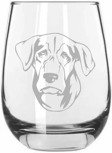 Vista 240 de Shar Pei (chino) - Vaso de vino sin tallo grabado para perro, 15.25 onzas