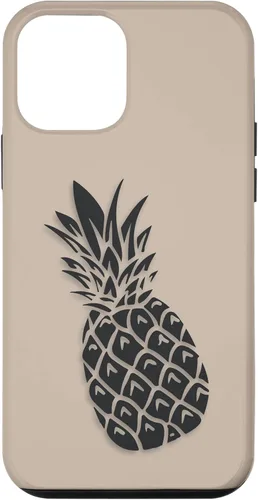Vista 16 de Black Dark grey Pineapple on Tan beige for Pineapple lovers Case for iPhone 16