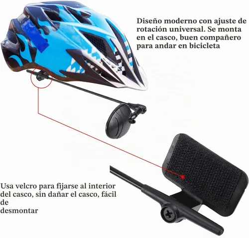Vista 4 de Accmor Paquete de 2 espejos para casco de bicicleta, 360 grados, ajustable, ligero, para ciclismo, retrovisor, accesorios de ciclismo
