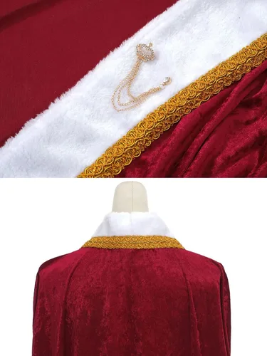 Vista 6 de Regenboog King Costume for Men and Women,Queen Costume,Adult King Cape Robe Crown Scepter,Lord Farquaad Costume